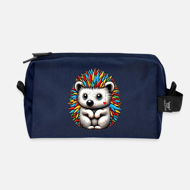 Igel - Recycelte Kulturtasche - Navy