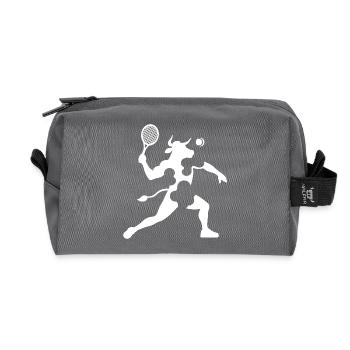 Minimalist Cow Tennis Silhouette - Recycled Toiletry Zip Bag - anthracite - Front