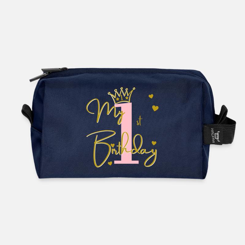 My 1st Birthday - Recycled Toiletry Zip Bag - navy