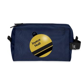 CHRISTMAS. MERRY CHRISTMAS. MERRY CHRISTMAS. NEW YEAR’S DAY - Recycled Toiletry Zip Bag - navy - Front