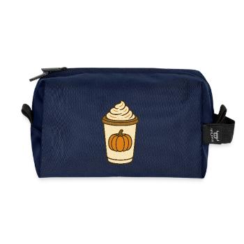 Pumpkin Spice 2 - Recycled Toiletry Zip Bag - navy - Front