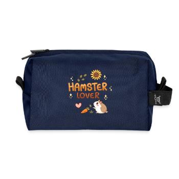 Design süße Hamster Liebe Illustration - Recycelte Kulturtasche - Navy - Vorne