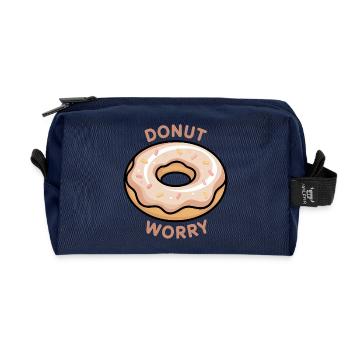 Donut Worry Motivational  - Recycled Toiletry Zip Bag - navy - Front