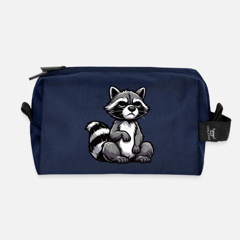 Waschbär Waschbären Waldtier lustiger Waschbär - Recycelte Kulturtasche - Navy
