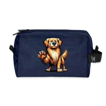 Golden Retriever Goldie Goldiebesitzer Goldies - Recycelte Kulturtasche - Navy - Vorne