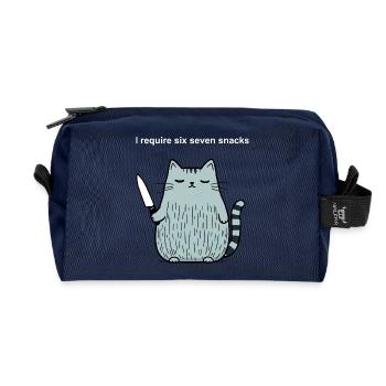 6-7 Mème Internet 6 7 Snack Cat - Trousse de toilette en tissu recyclé - marine - Devant