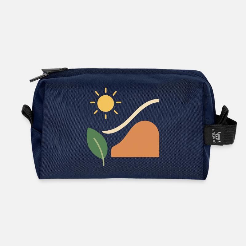 Stilisierte abstrakte Natur - Recycelte Kulturtasche - Navy