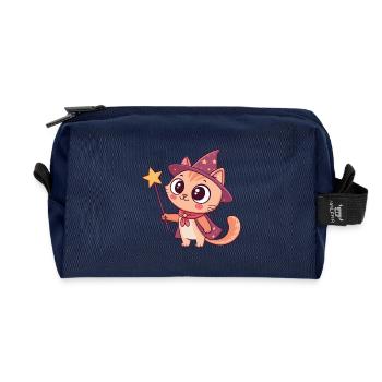 Chaton Magicien Pastel - Trousse de toilette en tissu recyclé - marine - Devant