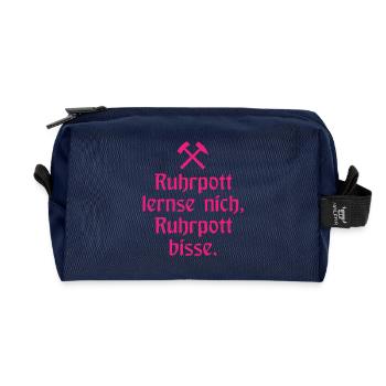 Ruhrpott lernse nich, Ruhrpott bisse. - Zollverein - Recycelte Kulturtasche - Navy - Vorne