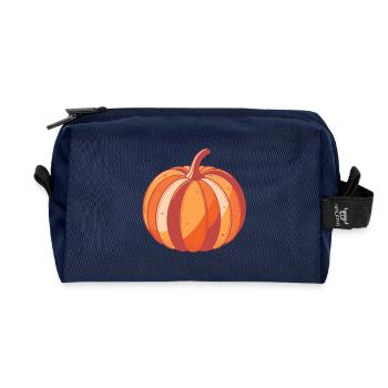 Pumpkin Pop Art Herbst - Recycelte Kulturtasche - Navy - Vorne