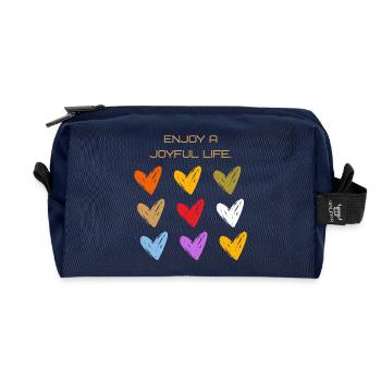 Joyful Hearts Colour World - Recycled Toiletry Zip Bag - navy - Front