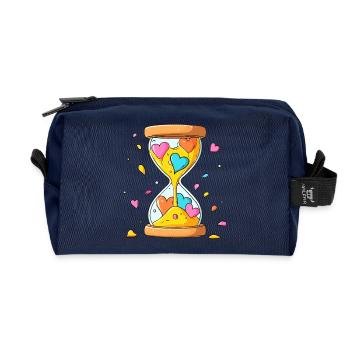 Herzzeit Sanduhr - Recycelte Kulturtasche - Navy - Vorne