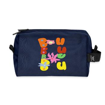 Bubble Bloom Lettres groovy - Trousse de toilette en tissu recyclé - marine - Devant