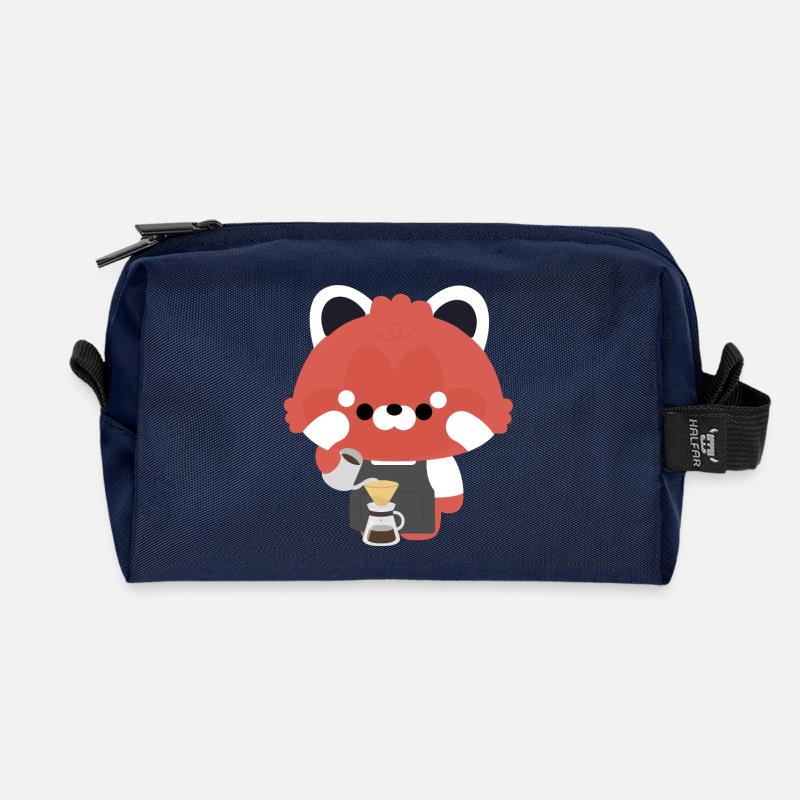 Kawaii Red Panda Barista - Recycelte Kulturtasche - Navy