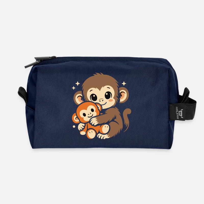 Punch Monkey Affe - Recycelte Kulturtasche - Navy