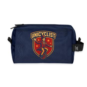 Circus Unicyclist Funny Kids Circus - Recycled Toiletry Zip Bag - navy - Front