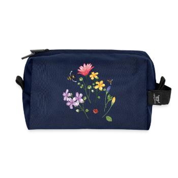 Flower meadow - Recycled Toiletry Zip Bag - navy - Front