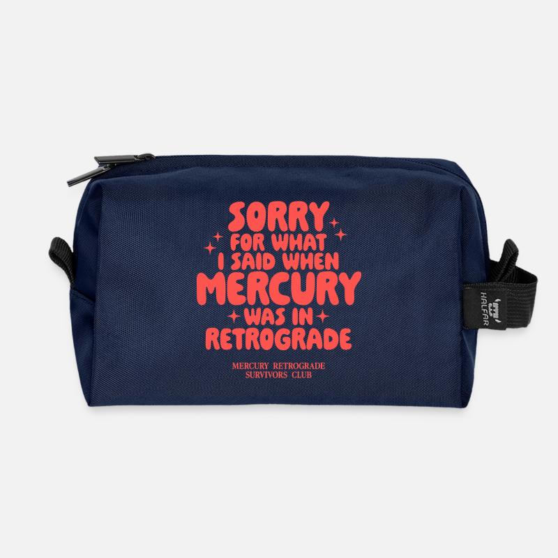 Mercury Retrograde Spruch Design - Recycelte Kulturtasche - Navy