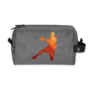 Handball player retro - Recycled Toiletry Zip Bag - anthracite - Front