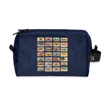 Cassettes rétro - Trousse de toilette en tissu recyclé - marine - Devant