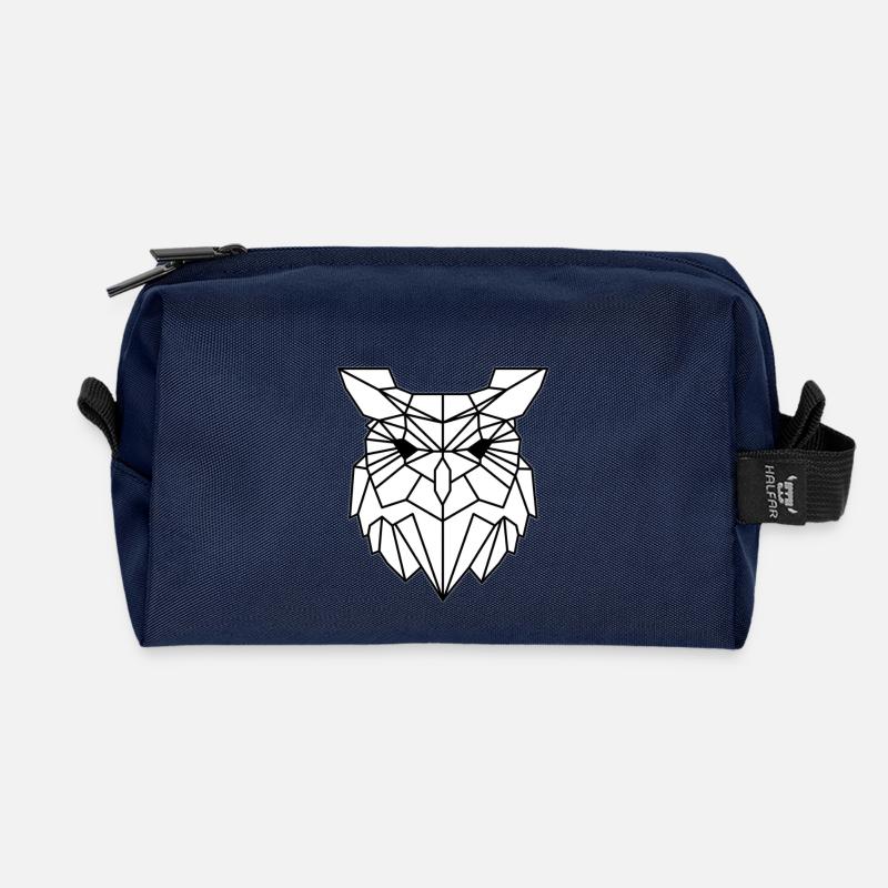 Schlichtes Eulen Design - Recycelte Kulturtasche - Navy