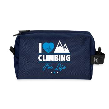 I love climbing – Made for life - Recycled Toiletry Zip Bag - navy - Front