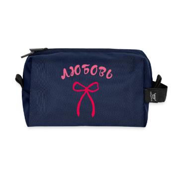Love Pink Bow - Любовь бант - Trousse de toilette en tissu recyclé - marine - Devant