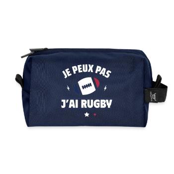 Je Peux Pas J'ai Rugby Humour Cadeau - Trousse de toilette en tissu recyclé - marine - Devant