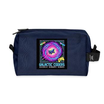 Codeurs galactiques Neon Pixel - Trousse de toilette en tissu recyclé - marine - Devant