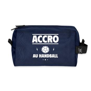 accro au handball - Trousse de toilette en tissu recyclé - marine - Devant