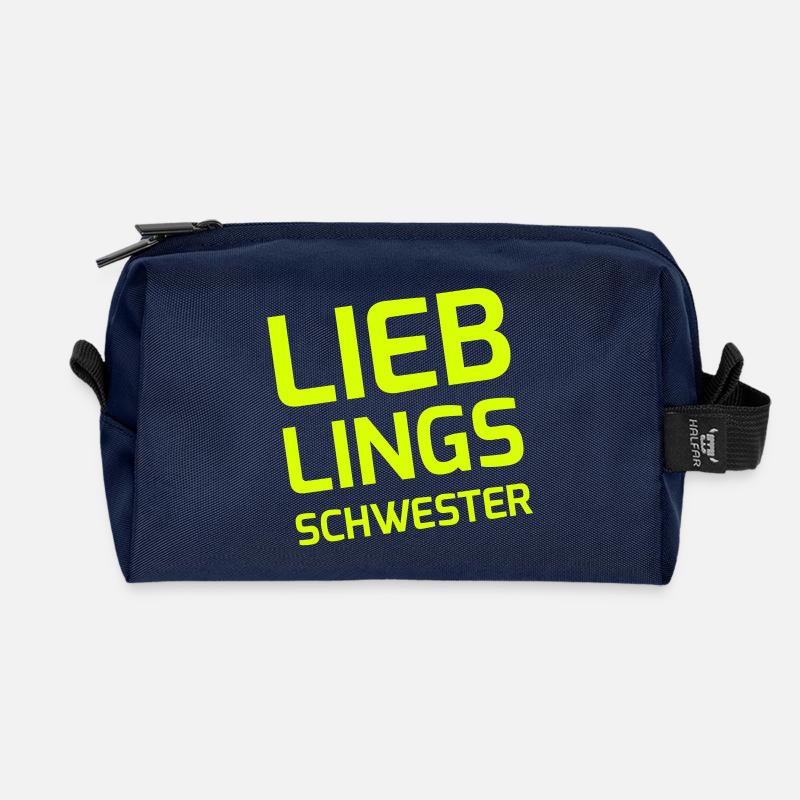 Lieblingsschwester - Recycelte Kulturtasche - Navy