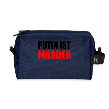 Putin is murderous - Recycled Toiletry Zip Bag - navy - Front