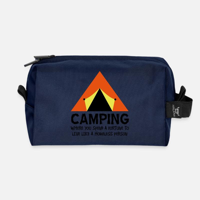 Camping - Recycled Toiletry Zip Bag - navy