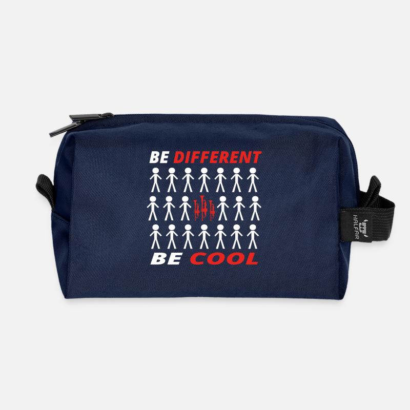 BE DIFFERENT anders cool geschenk trumpet trompete - Recycelte Kulturtasche - Navy