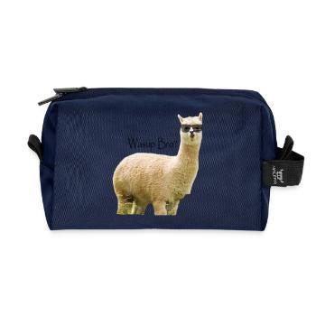 Alpaka Bro - Recycelte Kulturtasche - Navy - Vorne