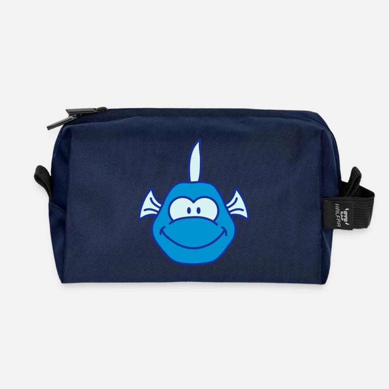 Funny Comic Fish - Recycelte Kulturtasche - Navy