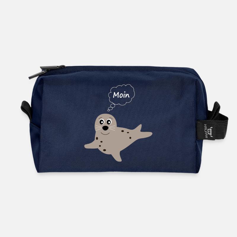 Seehund Seehunde Robbe Robben Tiere - Recycelte Kulturtasche - Navy