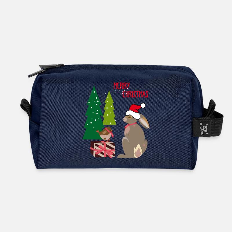 Merry Christmas - Recycelte Kulturtasche - Navy