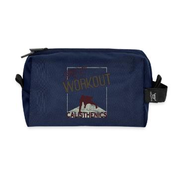 Street Workout – Calisthenics Design - Recycelte Kulturtasche - Navy - Vorne