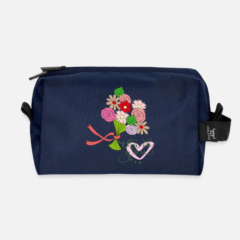 Danke Blumenstrauß - Recycelte Kulturtasche - Navy