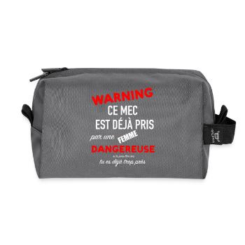 Humour homme couple femme jalouse saint valentin - Trousse de toilette en tissu recyclé - anthracite - Devant