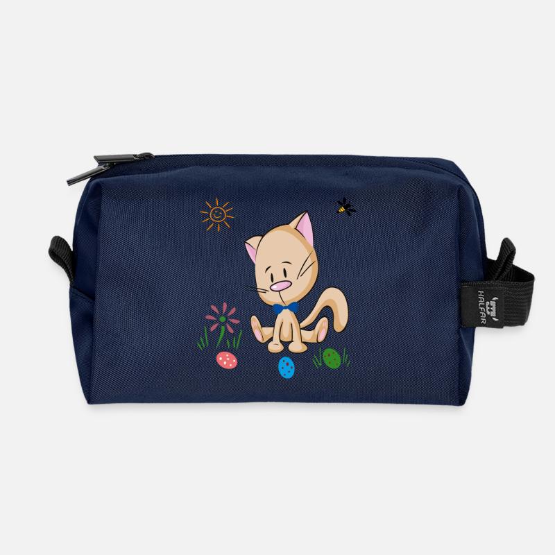 Osterfest Ostereier - Recycelte Kulturtasche - Navy