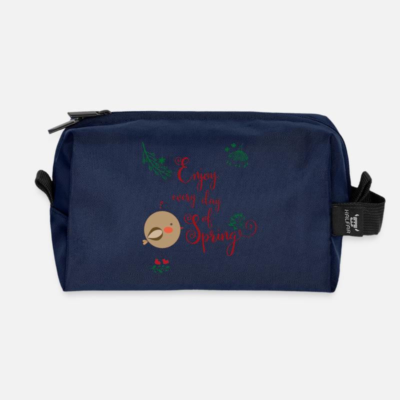 Enjoy every Day of Spring - Recycelte Kulturtasche - Navy