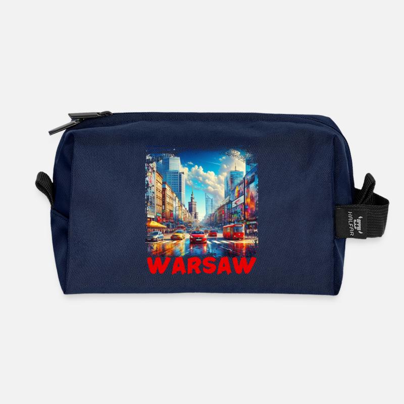 Warschau - Recycelte Kulturtasche - Navy