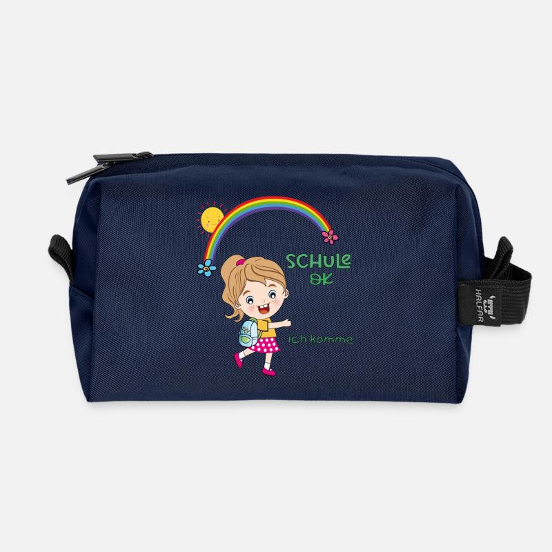 Schulkind, Einschulung - Recycelte Kulturtasche - Navy