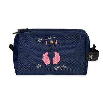 Tu es génial, Chat - Trousse de toilette en tissu recyclé - marine - Devant