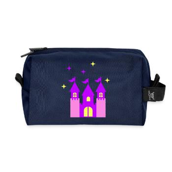 Fairy Castle - Recycled Toiletry Zip Bag - navy - Front