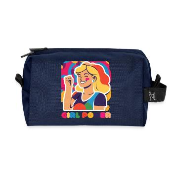 Girl Power Motive - Statement, Feminismus Frauen - Recycelte Kulturtasche - Navy - Vorne