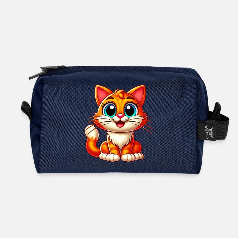 Katze - Recycelte Kulturtasche - Navy