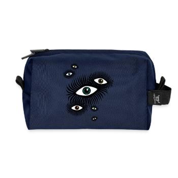 sixties eyes 60s 7 Augen psychedelic - Recycelte Kulturtasche - Navy - Vorne